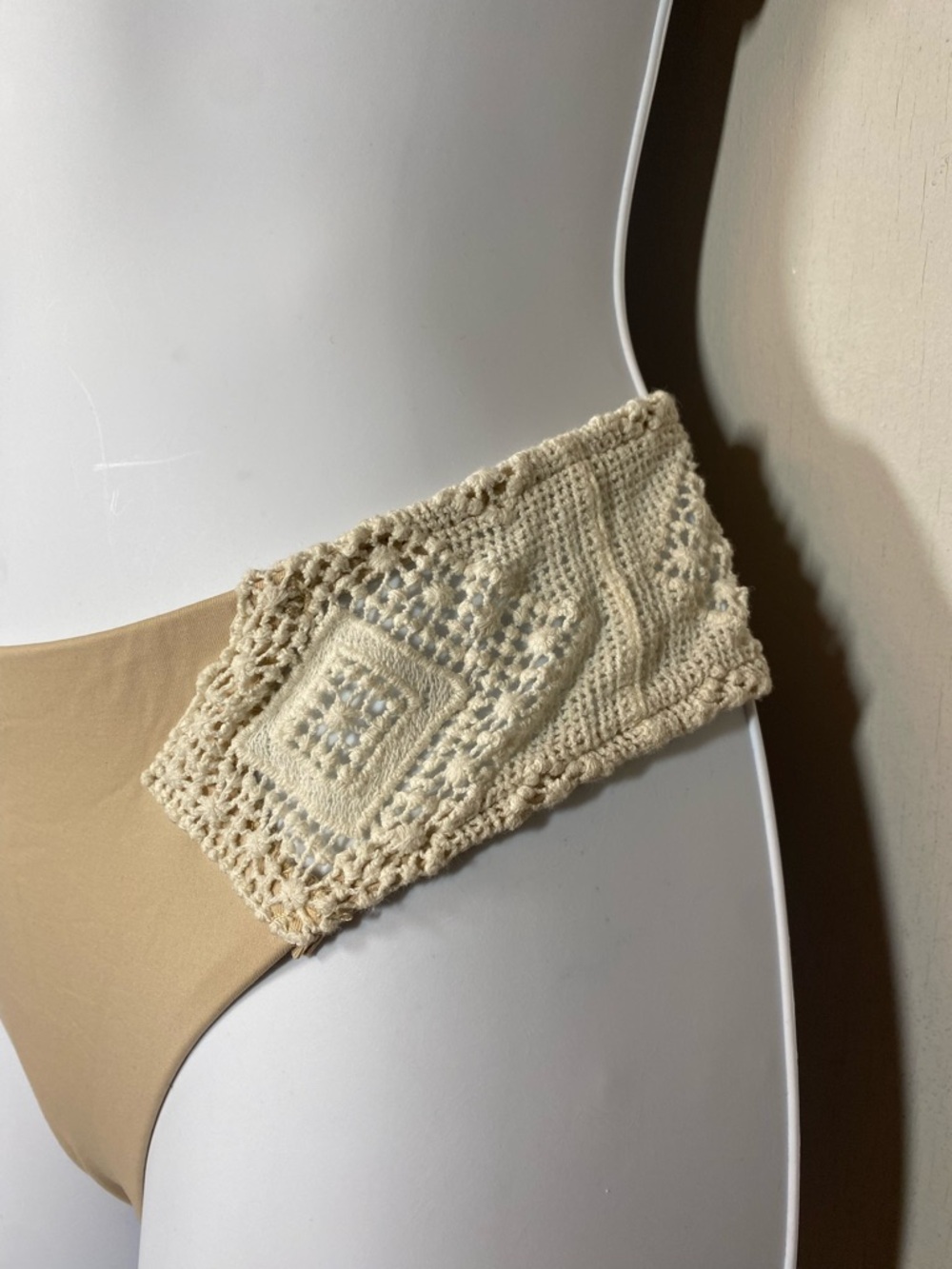 BECCA Cream Embroidered Halter Bikini Set - Picture 5 of 7